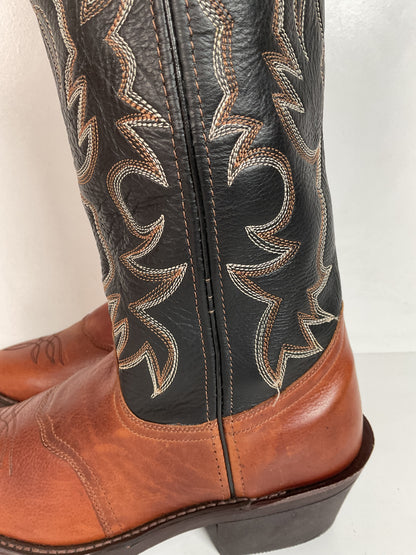 Shepler’s Brand Buckaroo Cowboy Boots 7 D Tall Punchy Top Oil Resistant