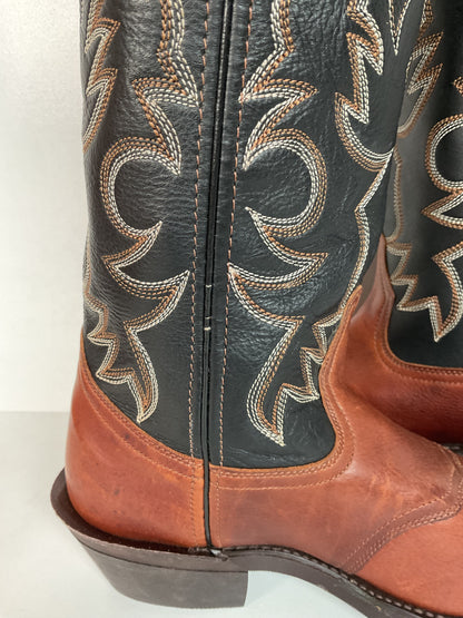 Shepler’s Brand Buckaroo Cowboy Boots 7 D Tall Punchy Top Oil Resistant