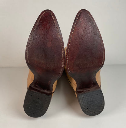 Vintage Tony Lama Teju Lizard Wingtip Cowboy Boots | Gold Label | Men’s 8.5 D