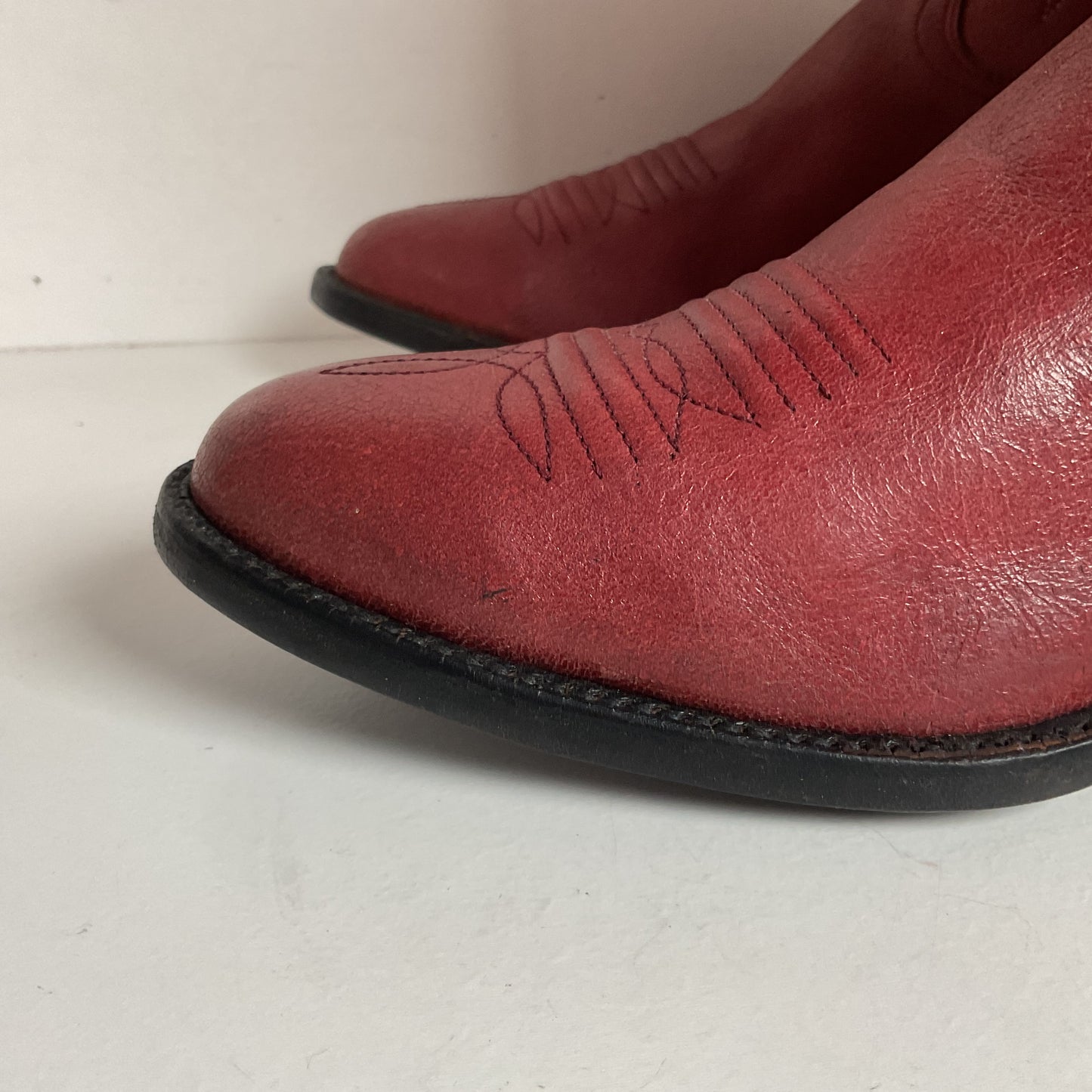 Vintage Panhandle Slim Red Cowgirl Boots 6.5 B Hand Crafted