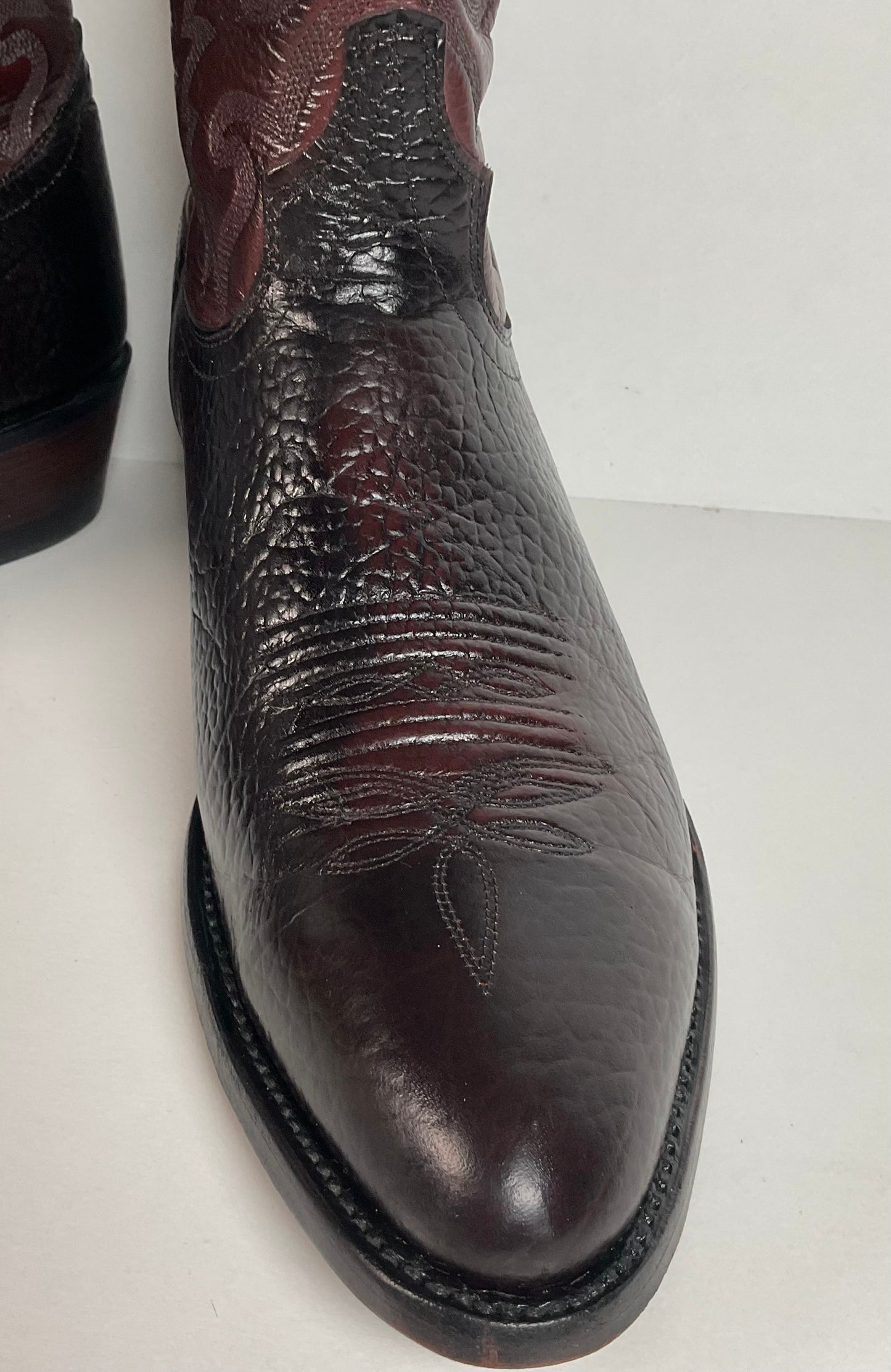 Vintage J. Chisholm Bullhide Cowboy Boots | USA Made | Black Cherry | Men’s 11 D