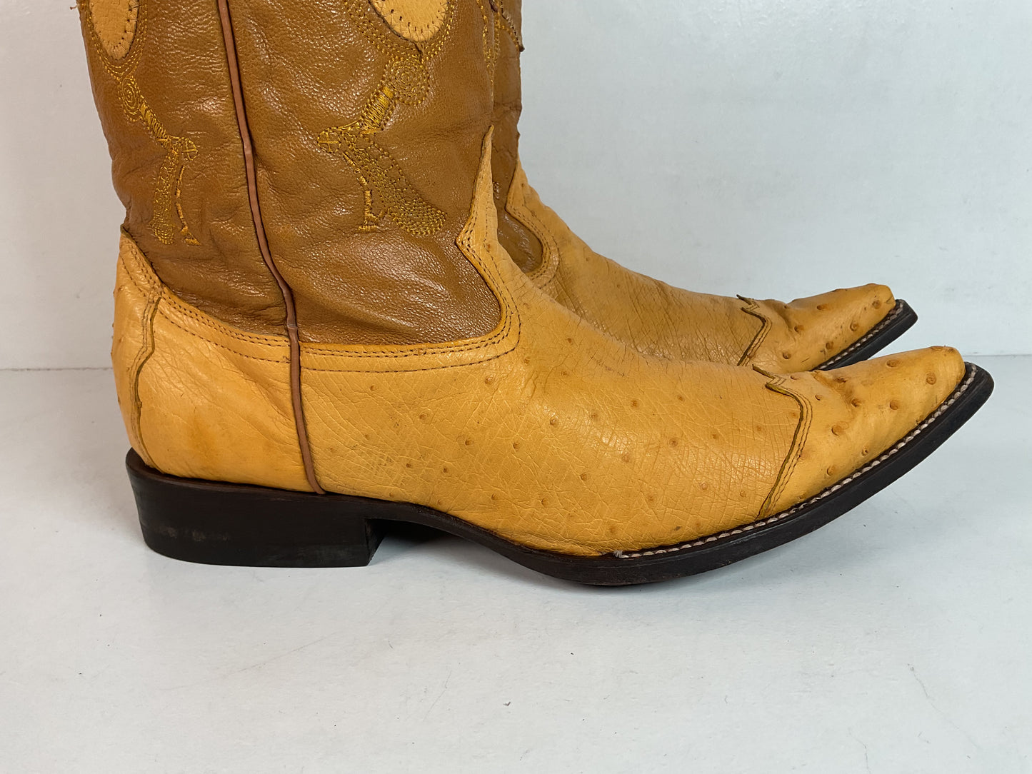 Cuadra Butterscotch Ostrich Quill Cowboy Boots US 10 Exotic