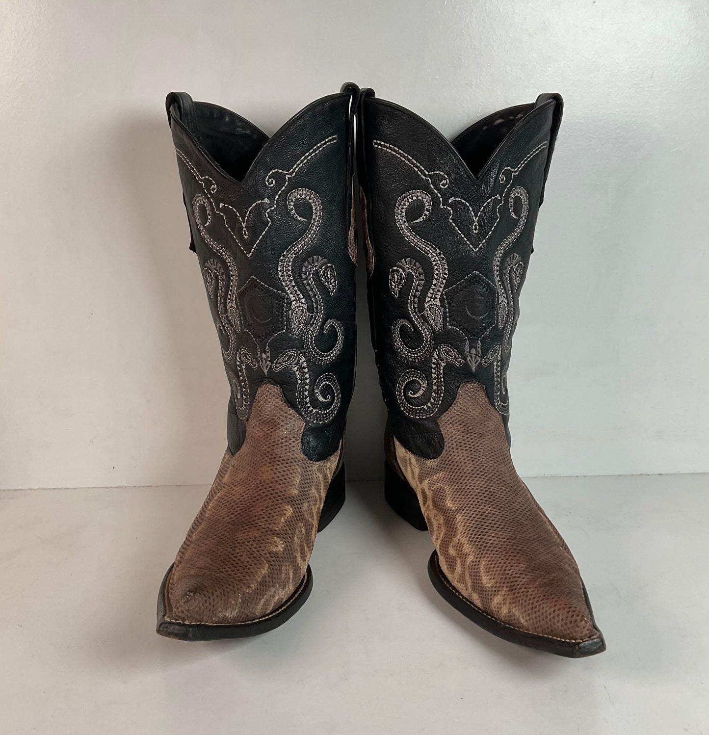 Cuadra Karung Snake Skin Cowboy Boots US 9 Exotic Pointed Toe