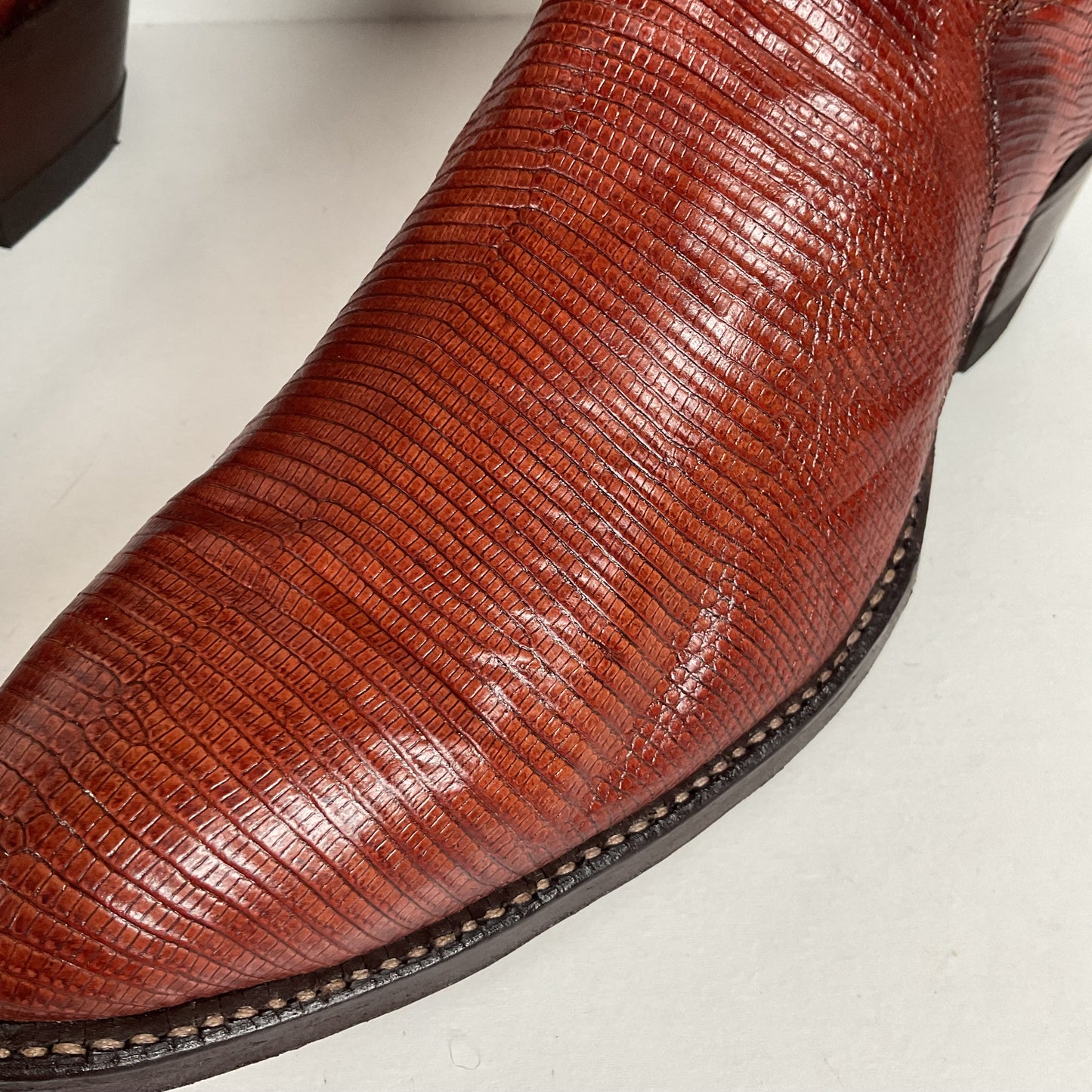 Vintage Tony Lama Teju Lizard Cowboy Boots | Gold Label | Narrow | Men’s 9.5 B