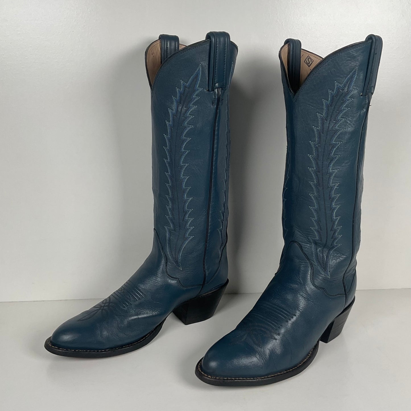 Vintage Tony Lama Gold Label Cowgirl Boots | Blue | Women’s 7.5 M