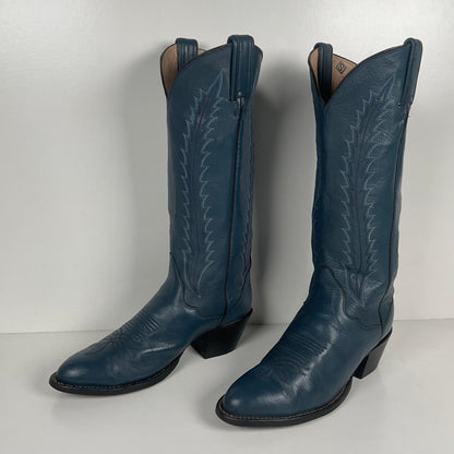 Vintage Tony Lama Gold Label Cowgirl Boots | Blue | Women’s 7.5 M