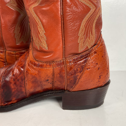 Vintage J. Chisholm Eel Skin Cowboy Boots | Exotic | USA Made | Men’s 8.5 D