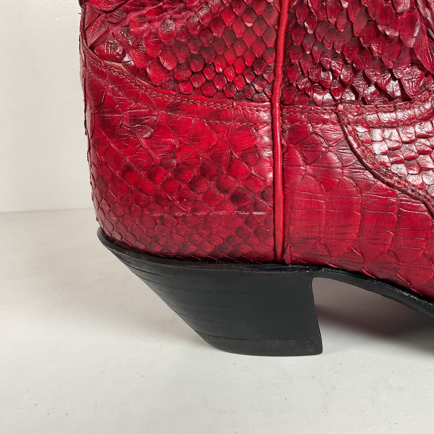 Tony Lama Full Python Cowboy Boots | Red Snakeskin | Men’s 9 | Women’s 10
