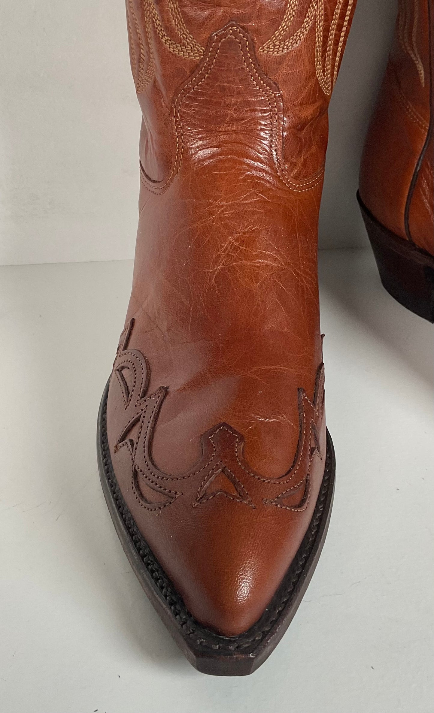 Vintage J. Chisholm Cowgirl Boots | Wingtip | USA made | Brown | Women’s 6.5