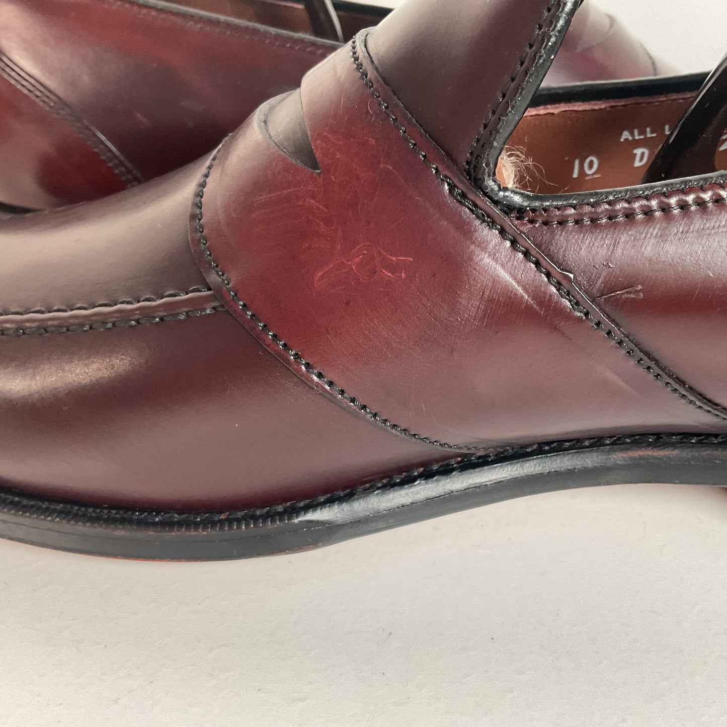 Vintage Hanover LB Shepard Penny Loafers 10 D Genuine Shell Cordovan USA Made