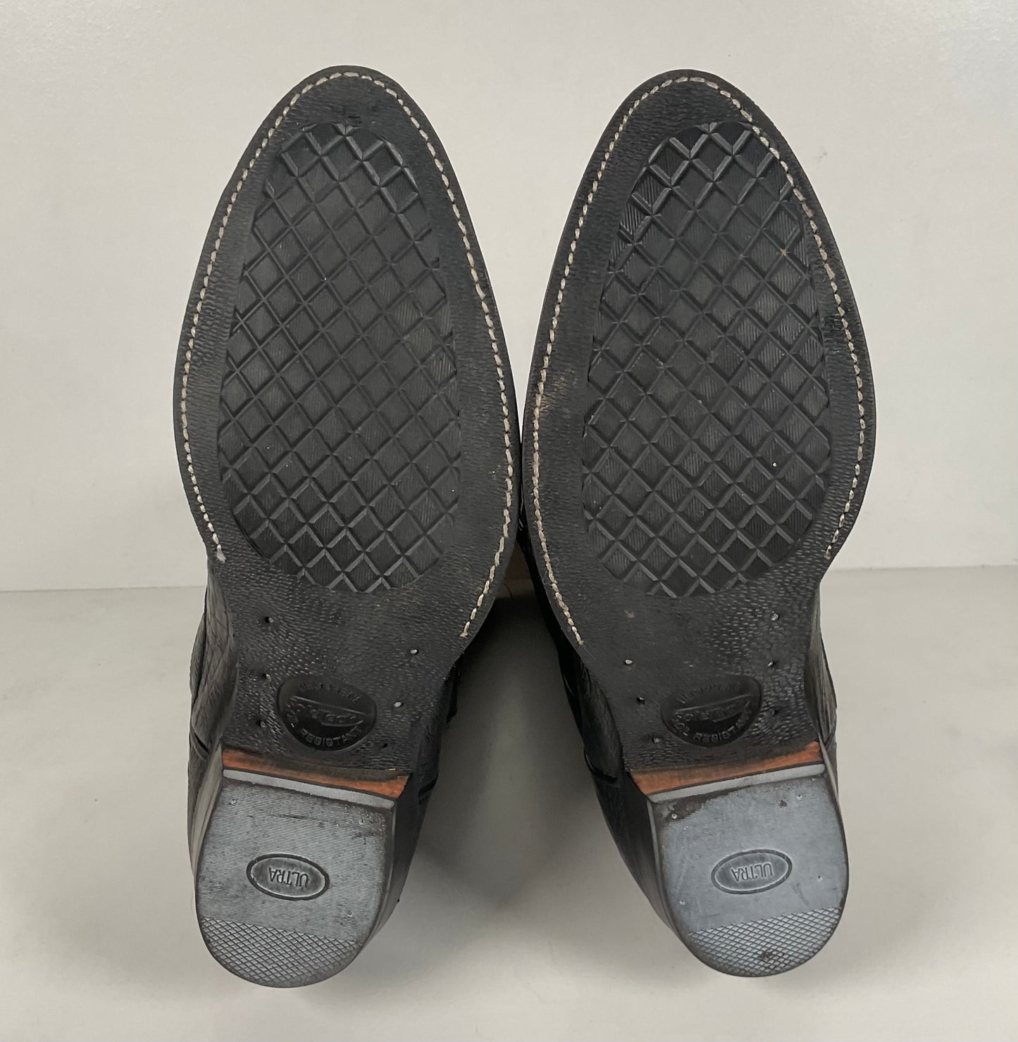 Vintage Panhandle Slim Ostrich Leg Cowboy Boots | Exotic | Black | Men’s 12 D