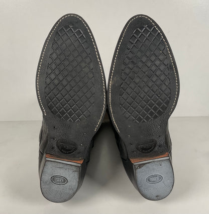 Vintage Panhandle Slim Ostrich Leg Cowboy Boots | Exotic | Black | Men’s 12 D