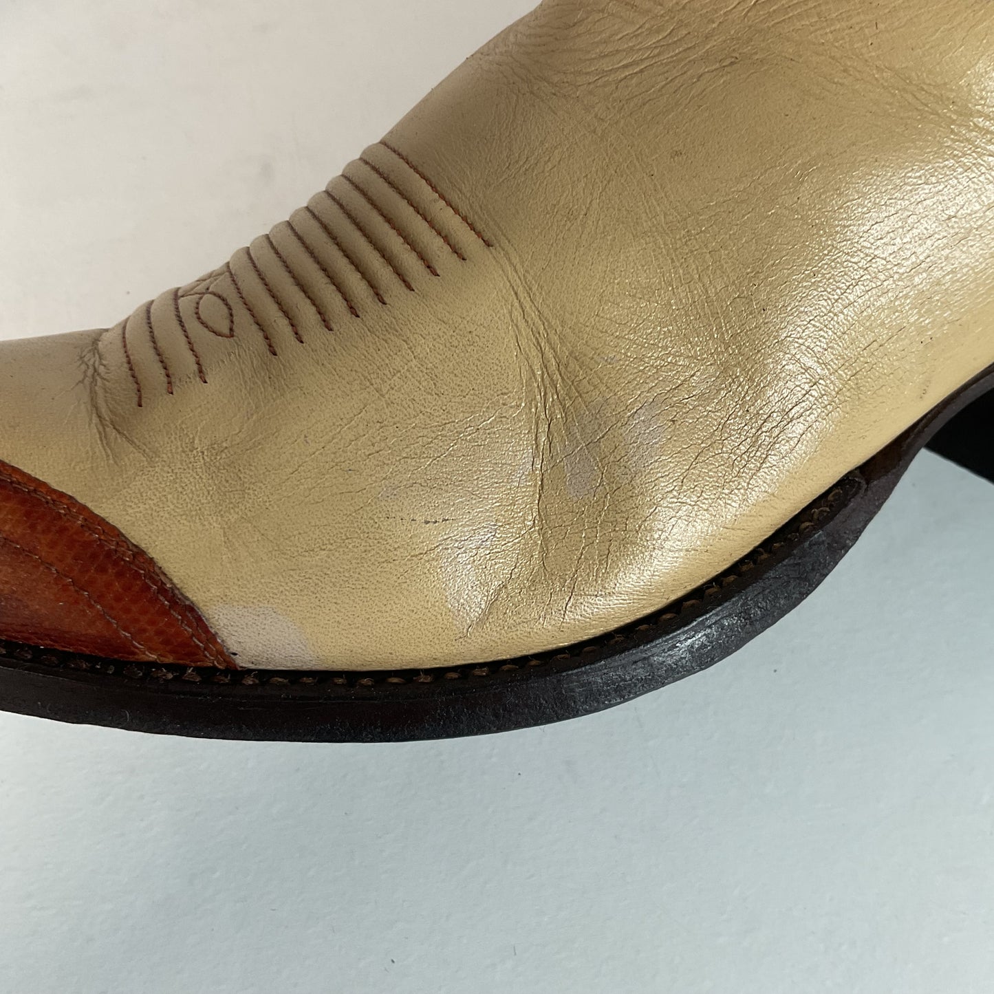 Vintage Tony Lama Urban Cowboy Boots | Teju Lizard Wingtip | Gold Label | 10 D