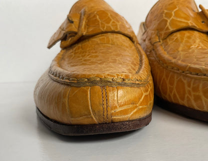 Vintage Sea Turtle Loafers | Monk Strap | Yellow | Men’s 7 D