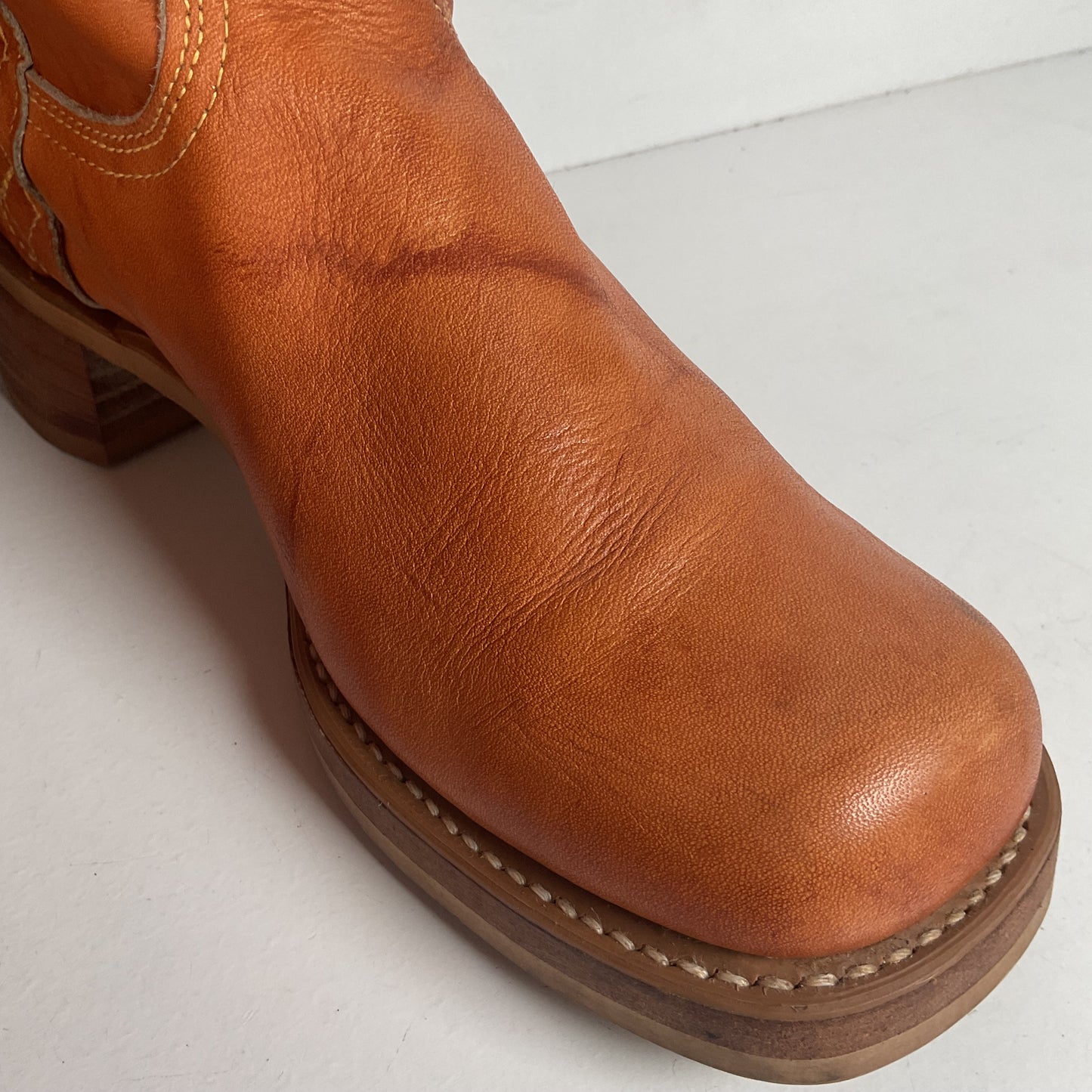 Vintage Women’s Longhorn Campus Boots 8 M USA Made Chunky