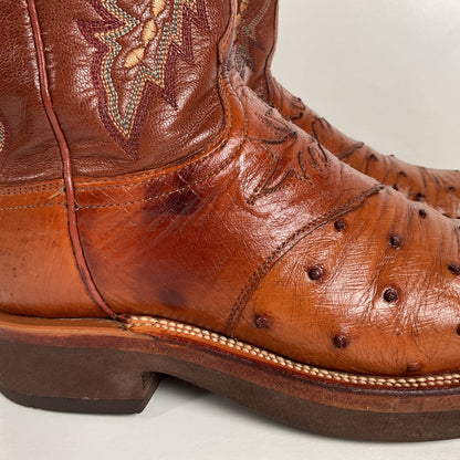 Lucchese 2000 Ostrich Quill Roper Boots | Crepe Sole | Exotic | Women’s 7.5 C