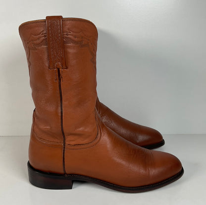 Lucchese 2000 Roper Boots | USA Made | Brown Calf | Men’s 9.5 D