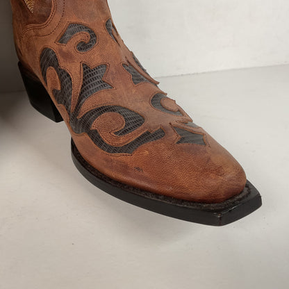 J. B. Dillon Goat Skin Cowboy Boots | Mad Dog | Tooled Inlays | Men’s 9 D