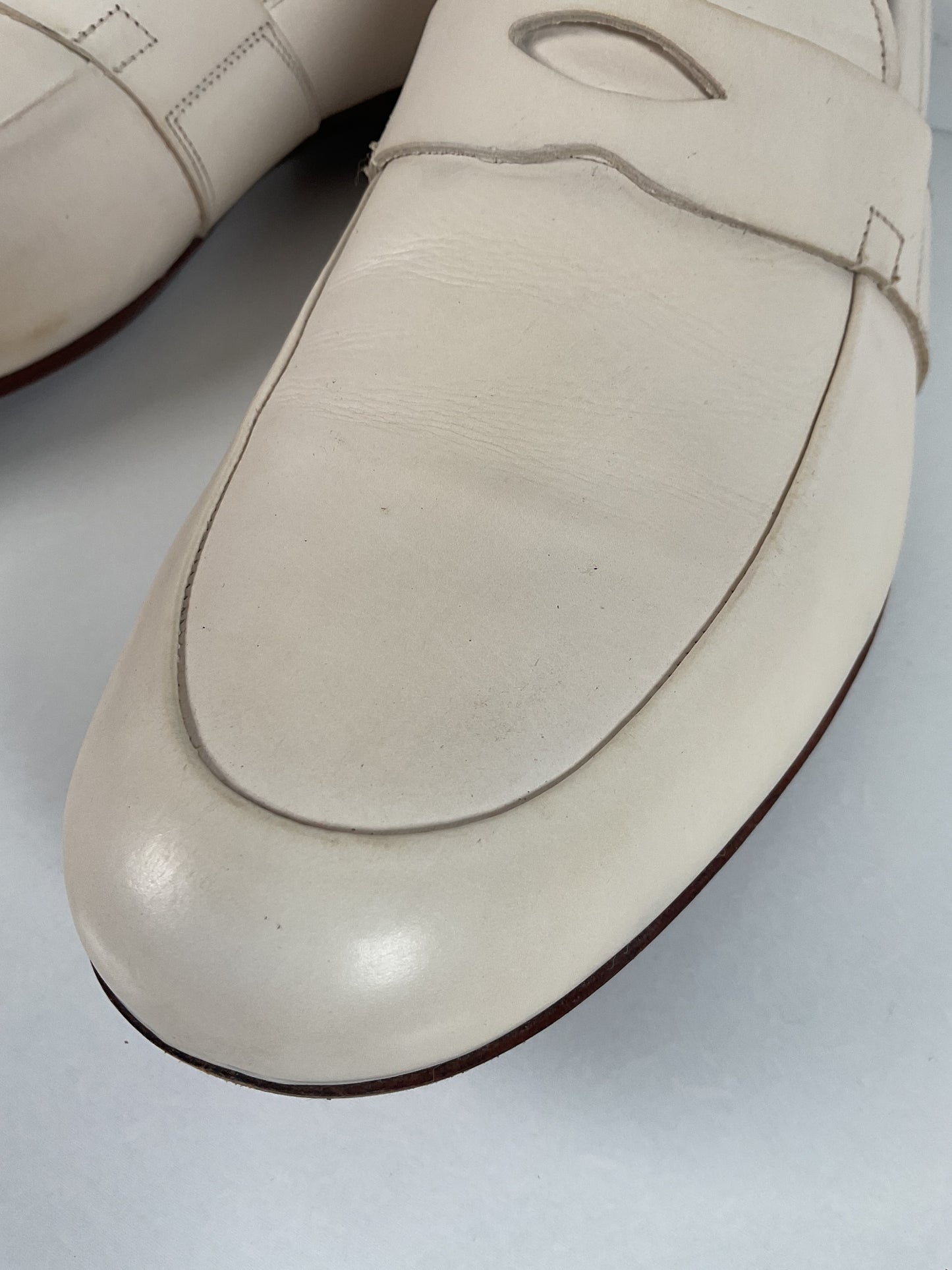 Mezlan Bone White Penny Loafers 10.5 M Leopold