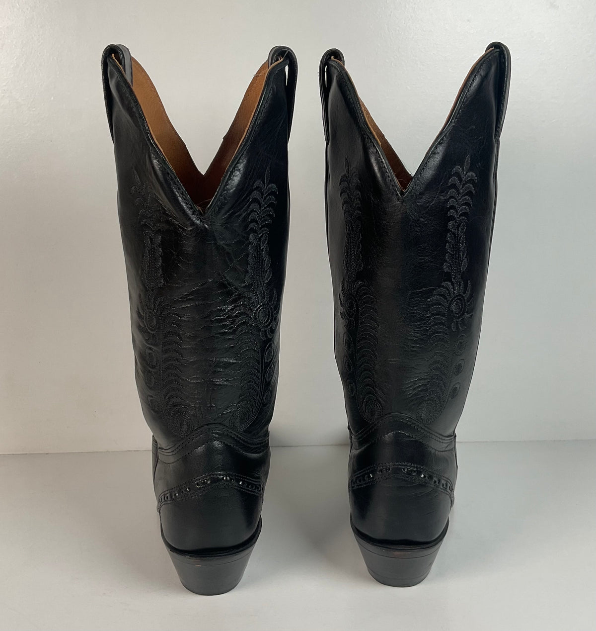 Boulet Cowgirl Boots | Black Torino Calf | Wingtip Triad | Women’s 6 C