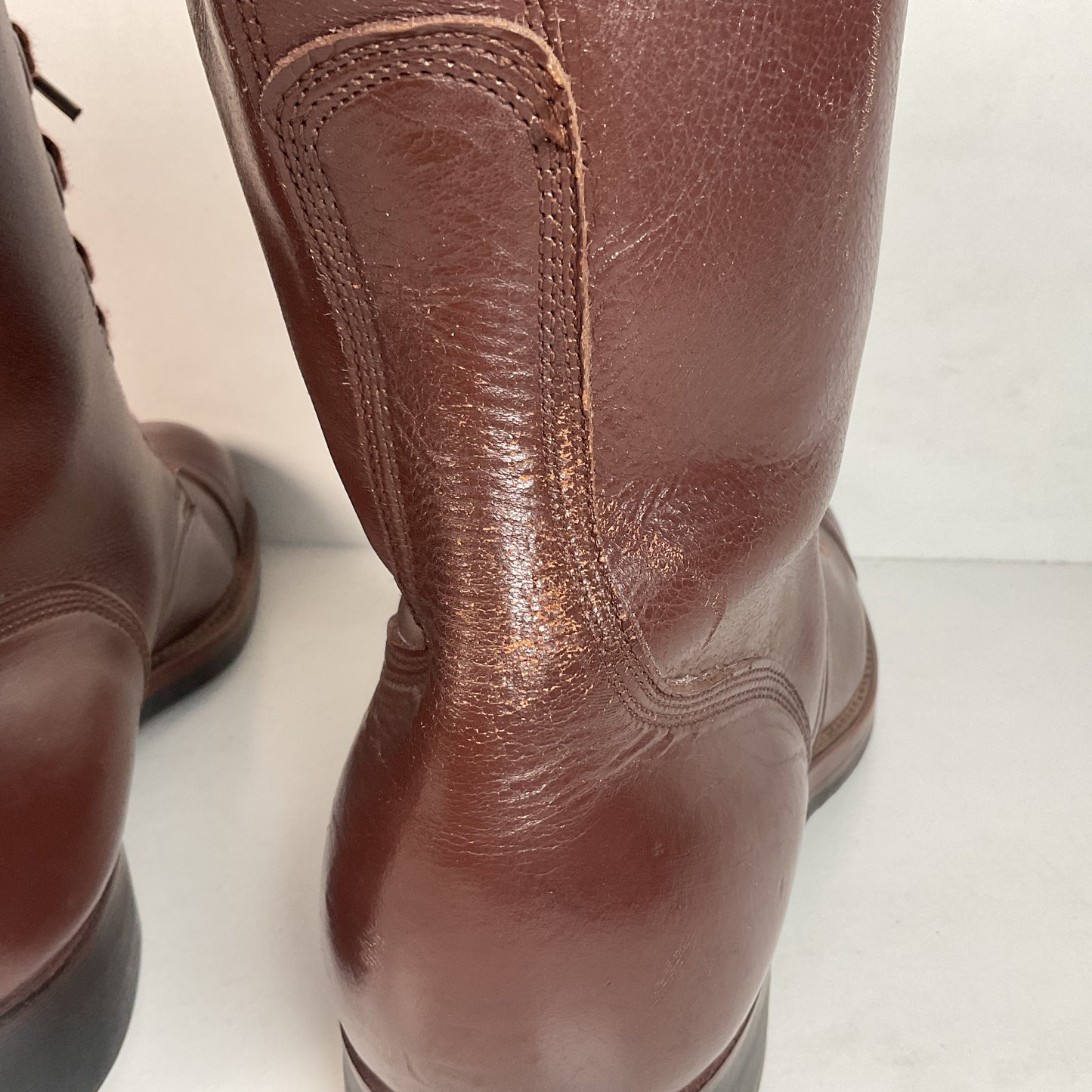 Vintage Vietnam War Brown Jump Boots 11 N (Narrow) Cap Toe Paratrooper