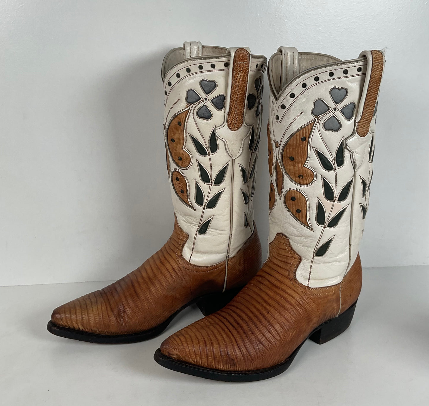 Vintage Cuadra Butterfly Cowgirl Boots | Teju Lizard | Tooled Inlays | Women’s 8