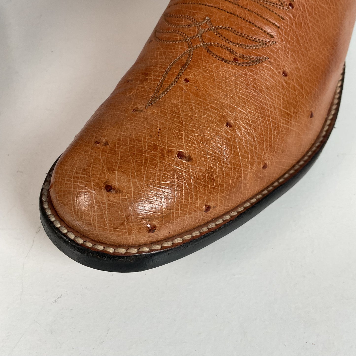 Rios Of Mercedes Smooth Ostrich Cowboy Boots 13 B Exotic USA Made