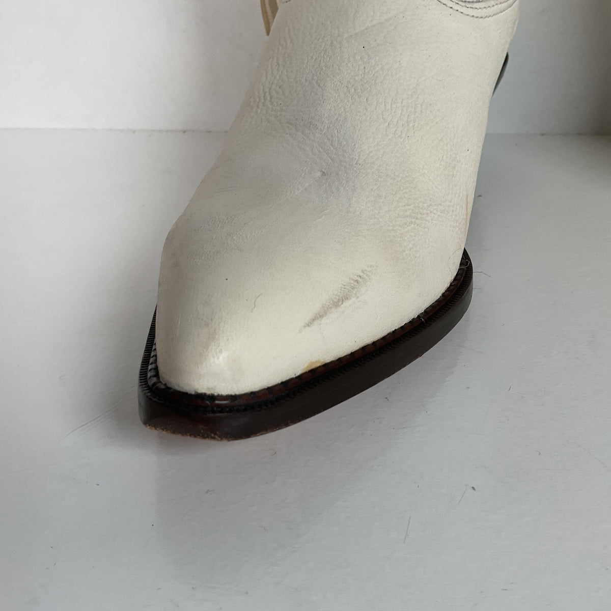 Vintage Zodiac Native Fringe Cowgirl Boots | USA Made | White | Women’s 9 M