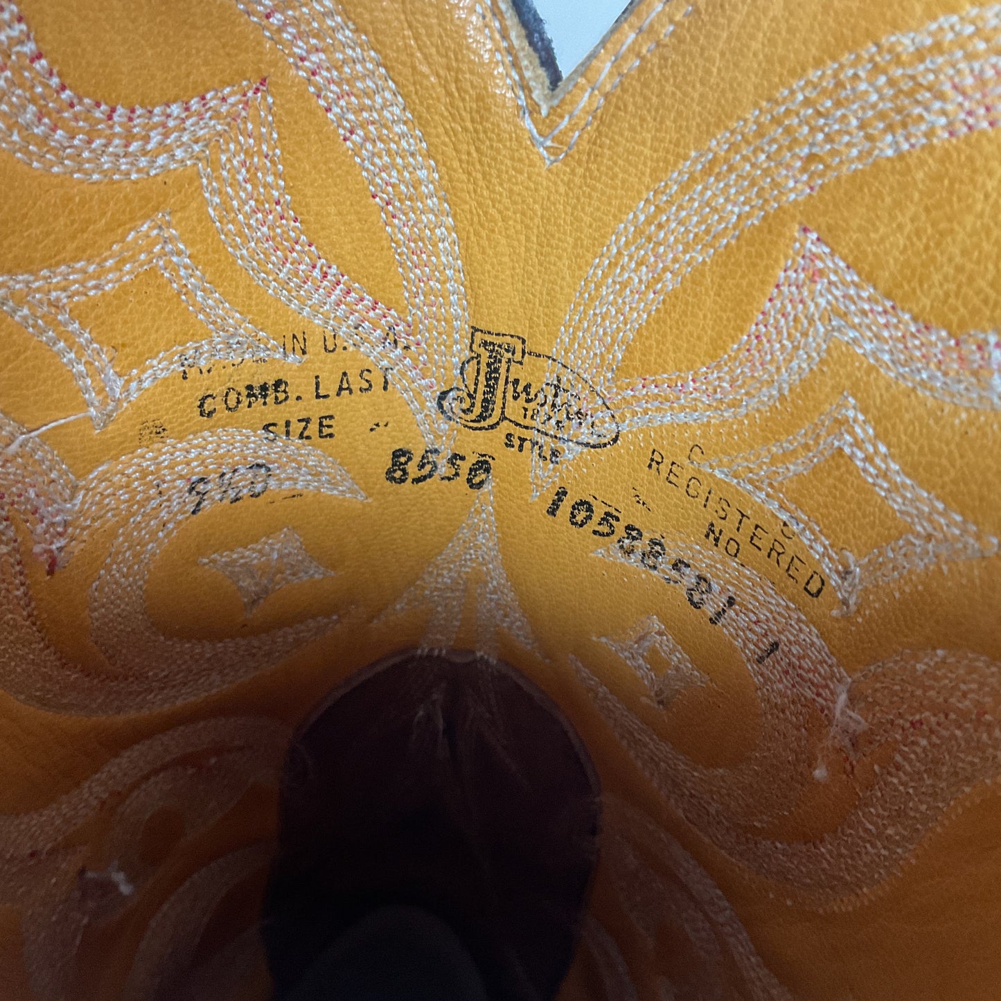 Justin Elephant Cowboy Boots 9.5 D Exotic USA Made Exotic