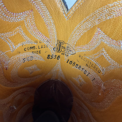 Justin Elephant Cowboy Boots 9.5 D Exotic USA Made Exotic