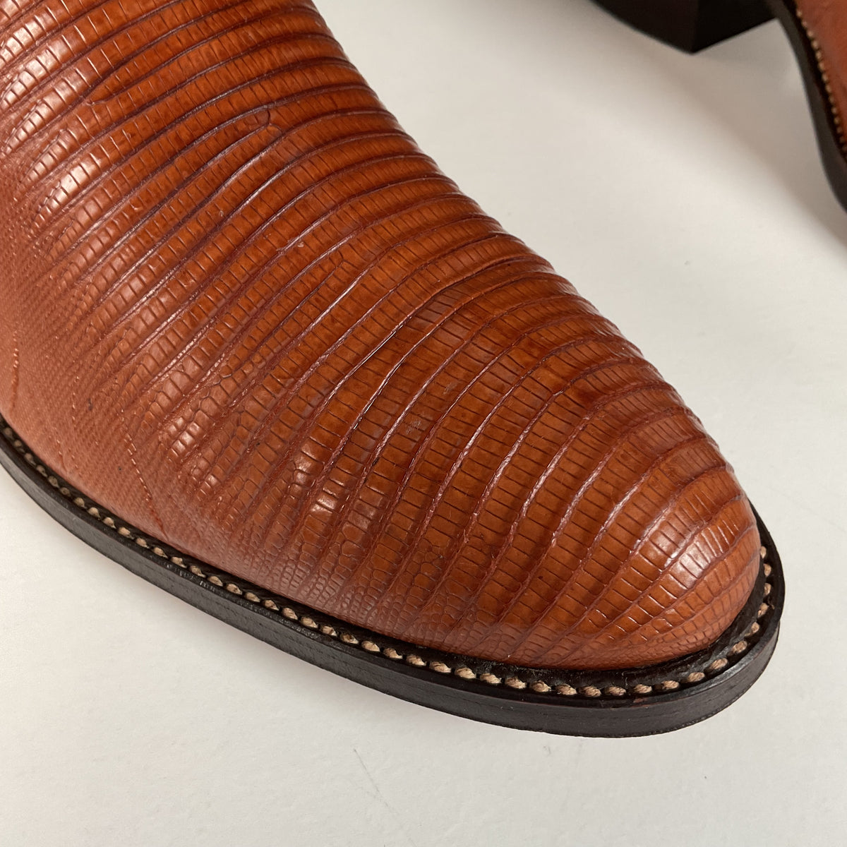 Vintage Dan Post Teju Lizard Cowboy Boots | Peanut Brittle | Men’s 10 D