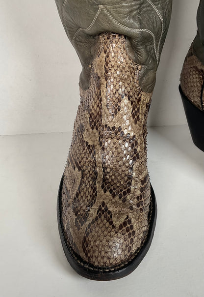 Vintage Justin Butterfly Cowgirl Boots | Snakeskin Inlay | USA Made | Women’s 5 B