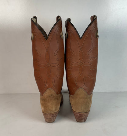 Vintage Dingo Acme Men’s Suede Rough Out Buckaroo Cowboy Boots 8 B USA Made
