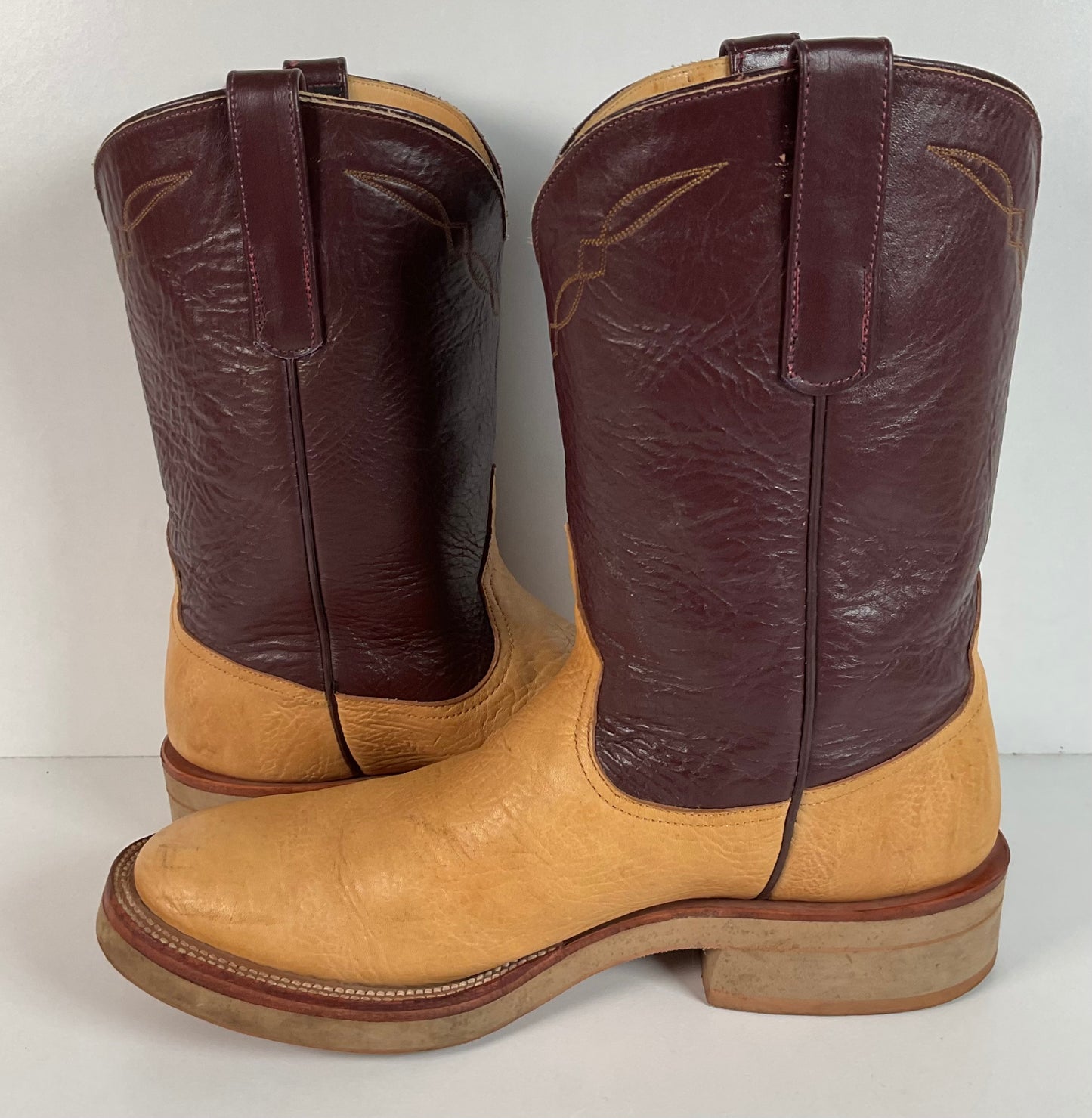 Anderson Bean Western Roper Boots 9.5 D Crepe Sole Bull Shoulder