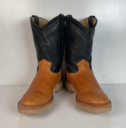 Vintage J. Chisholm Crepe Roper Boots Men’s 8.5 D USA Made