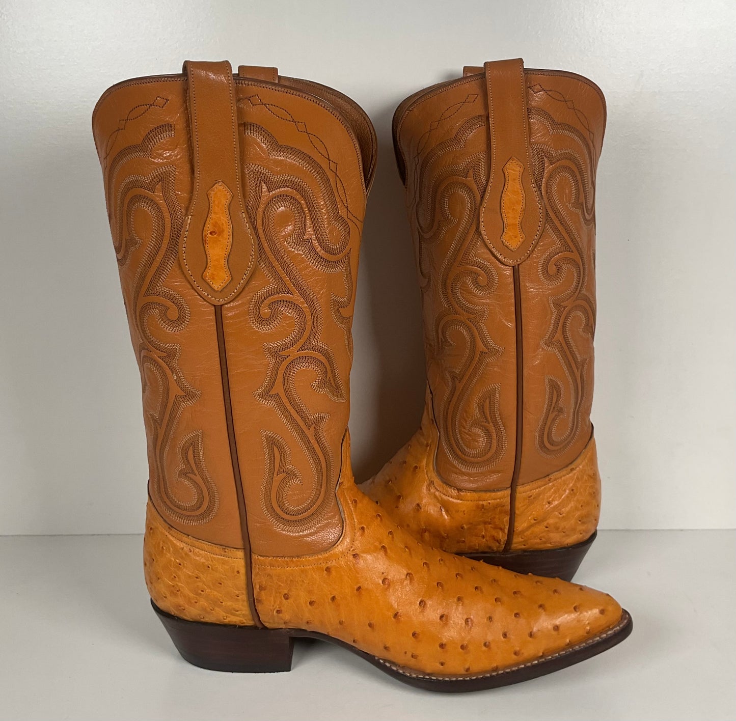 Full Quill Ostrich Cowboy Boots | Exotic | Custom | Butterscotch | Men’s 10 E
