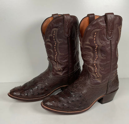 J. Chisholm Full Ostrich Quill Roper Boots | Exotic | USA Made | Men’s 10 D