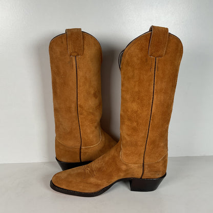Olathe Full Rough Out Suede Cowboy Boots | USA Made | Men’s 9 B | Women’s 10