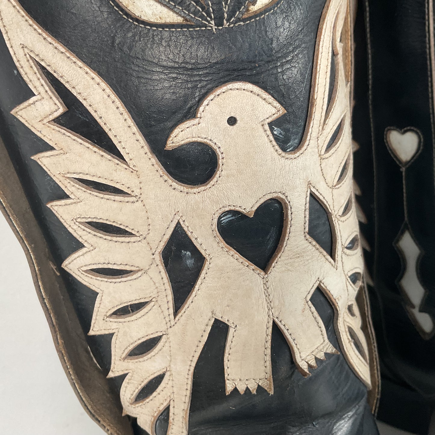 Vintage Thunderbird Cowboy Boots | Tooled Inlays | Mule Ear | 1960s | Men’s 9