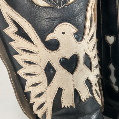 Vintage Thunderbird Cowboy Boots | Tooled Inlays | Mule Ear | 1960s | Men’s 9