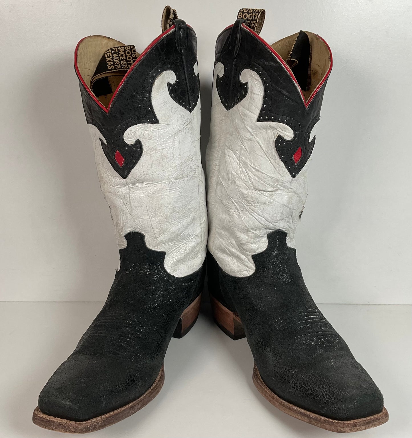 Justin Vintage Collection Cowboy Boots 11.5 D Rodeo Cowboy Inlay