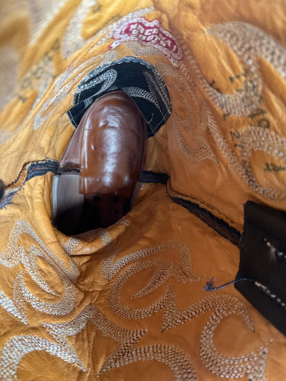 Vintage Nocona Plum Leather Cowgirl Boots 4 B Lizard Vamp