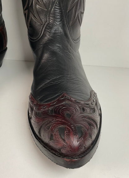 Tres Outlaws Custom Cowboy Boots | Tooled Wingtip Triad | Men’s 16 E