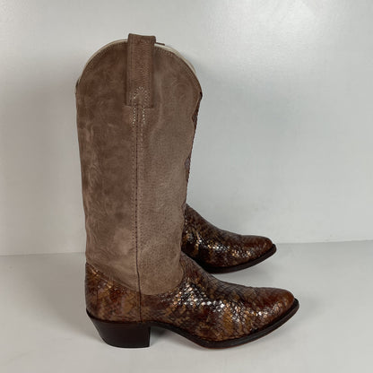 Vintage Dan Post Anaconda Cowgirl Boots | Metallic | USA Made | Women’s 7.5 M