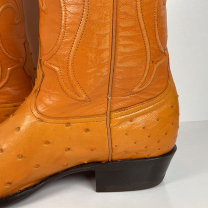 Los Altos Full Quill Ostrich Cowboy Boots | Buttercup | Exotic | Men’s 9.5 EE