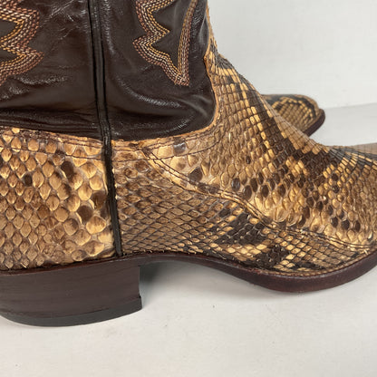 Vintage Justin Python Cowboy Boots | Snakeskin | USA Made | Men’s 10.5 B