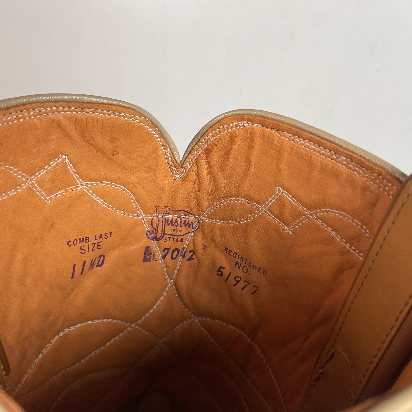 Vintage 1960s Justin Cowboy Boots 11.5 D Hand Lasted Old Fort Worth Label