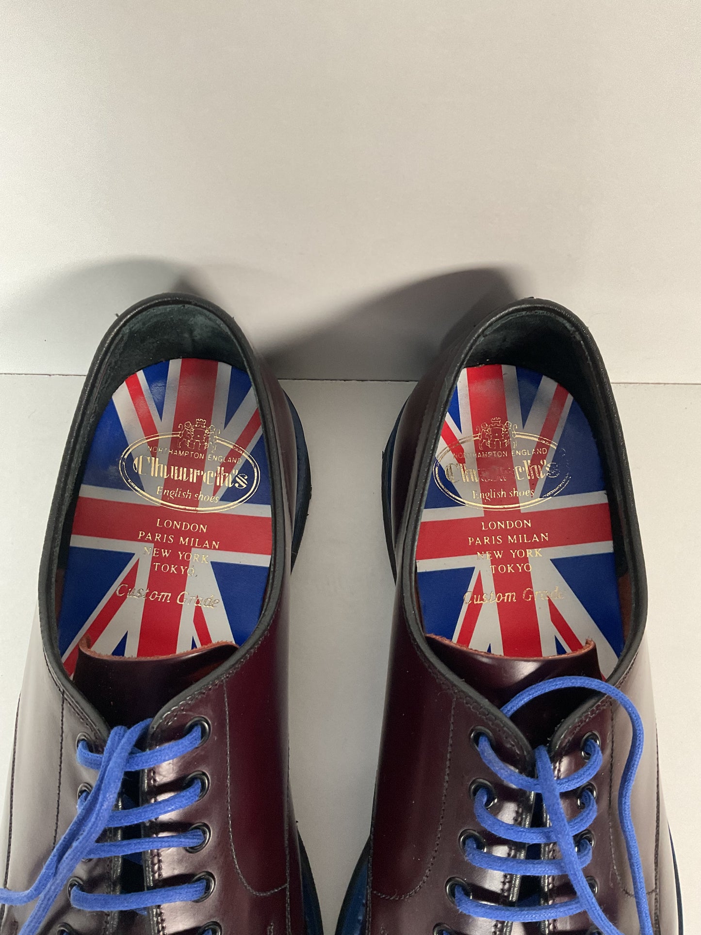 Church’s Custom Grade Cordovan Loafers 9 F | 10 D Great Britain Flag Design