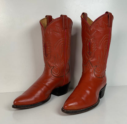 Vintage Tony Lama Cowboy Boots | Gold Label | Tooled Inlay | 6.5 C | Women’s 7.5