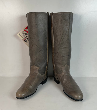 Vintage Justin Grey Marbled Campus Riding Boots 7 B USA Made